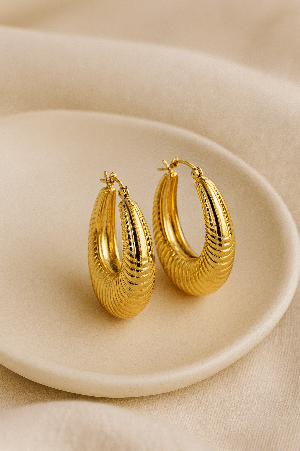 Huge Oval Croissant Earrings