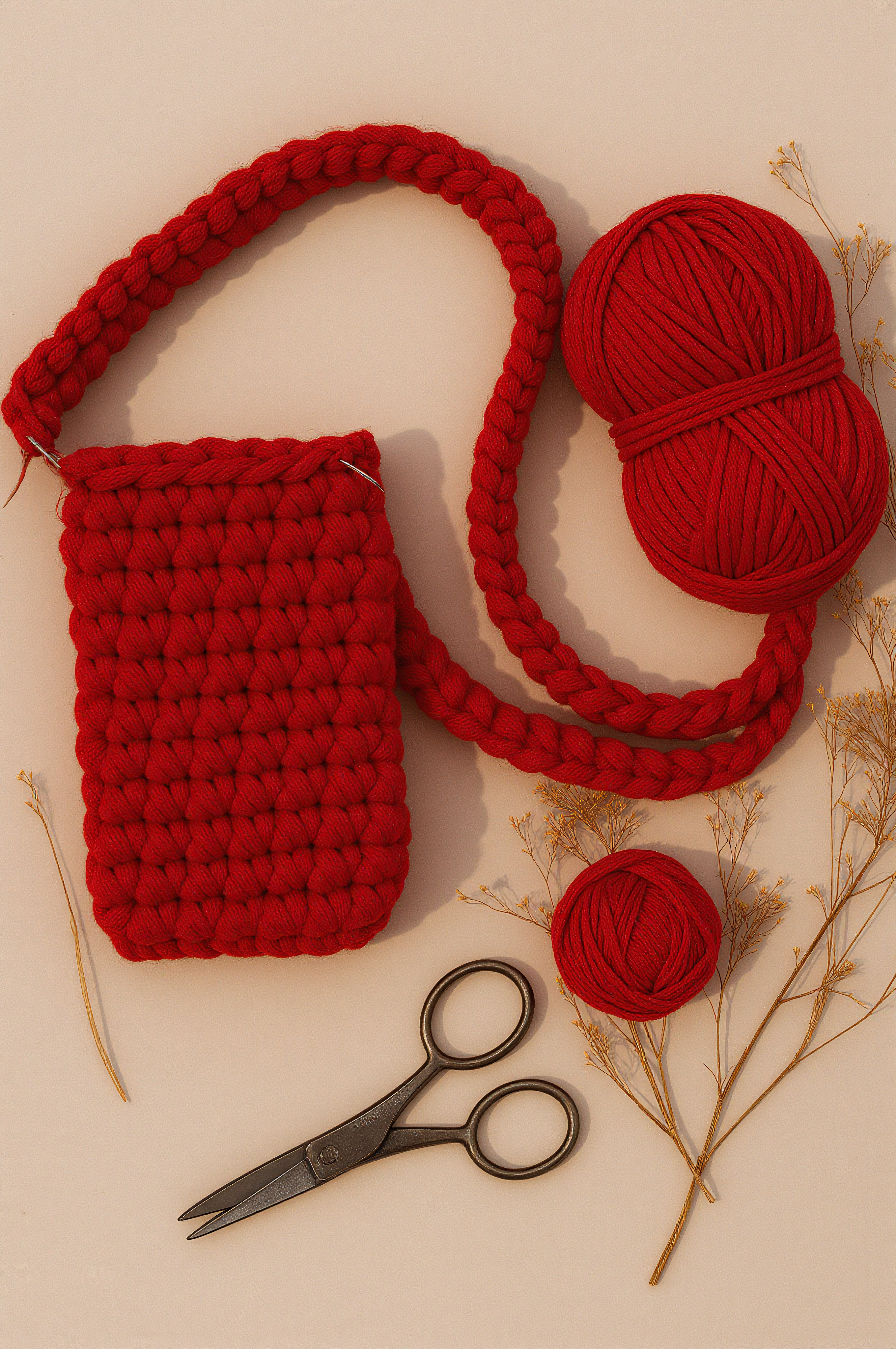 Cherry Knit Bag