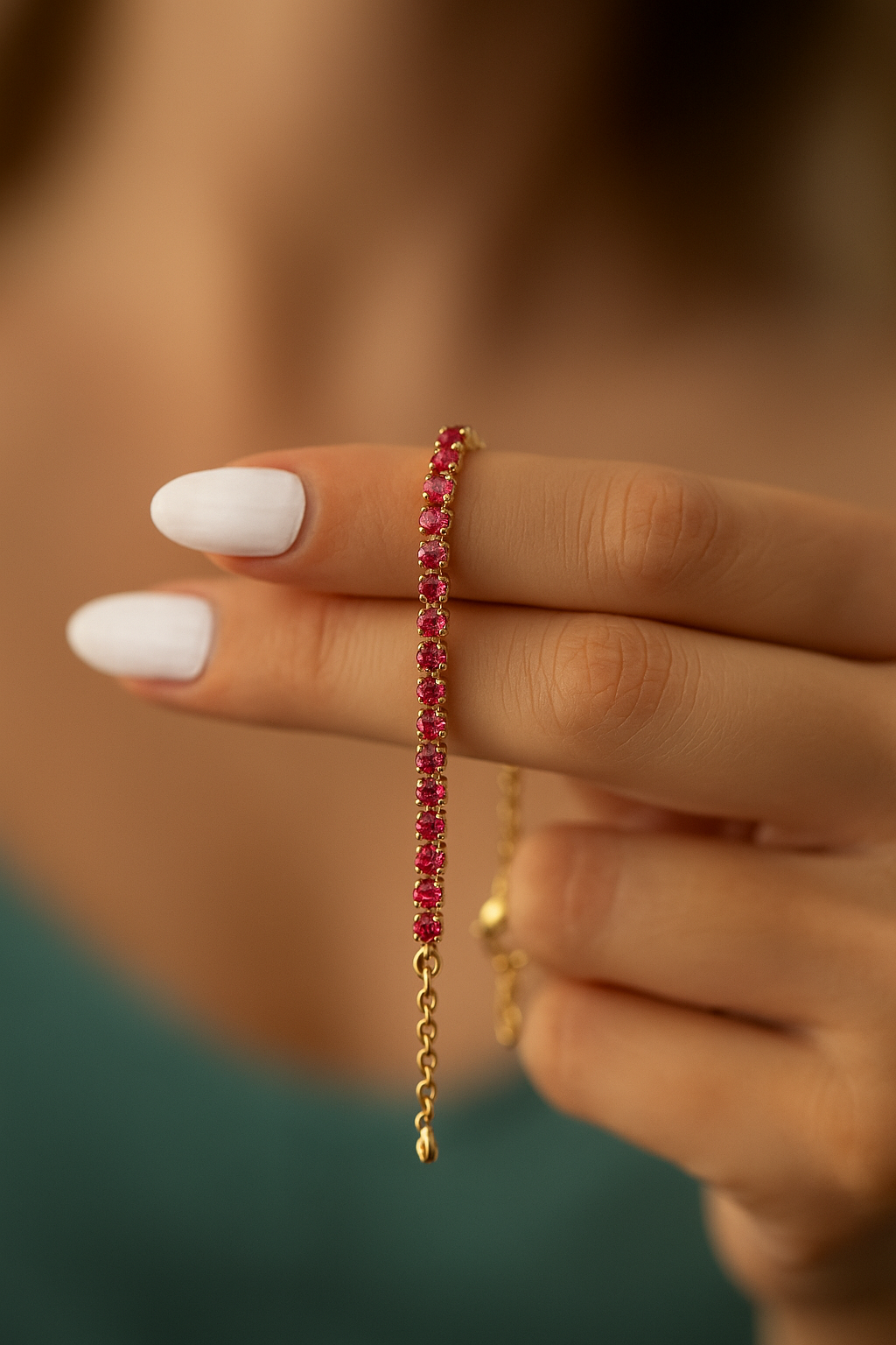 Pink Thin Tennis Bracelet