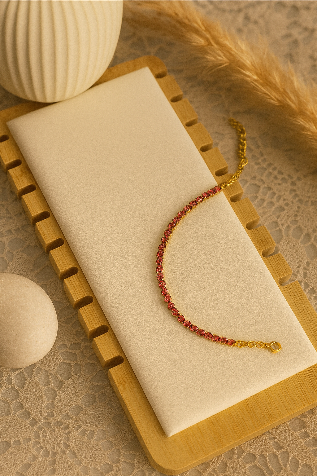 Pink Thin Tennis Bracelet