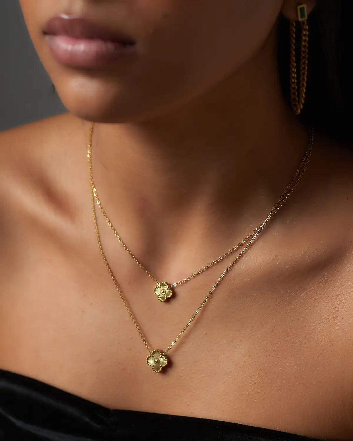 Golden Vancleef Charms Necklace