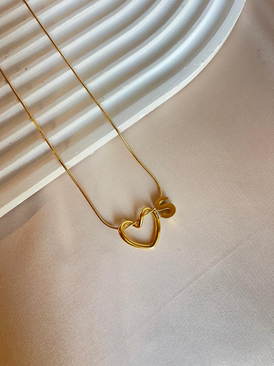 Heart Initial Necklace