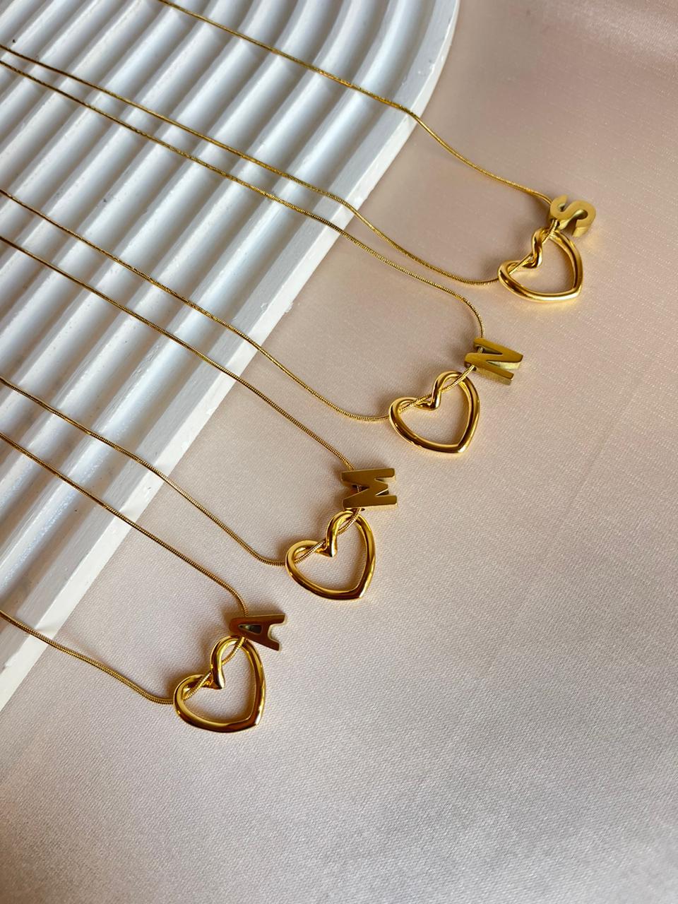 Heart Initial Necklace