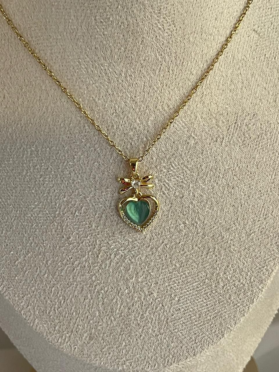 Bow Heart Necklace