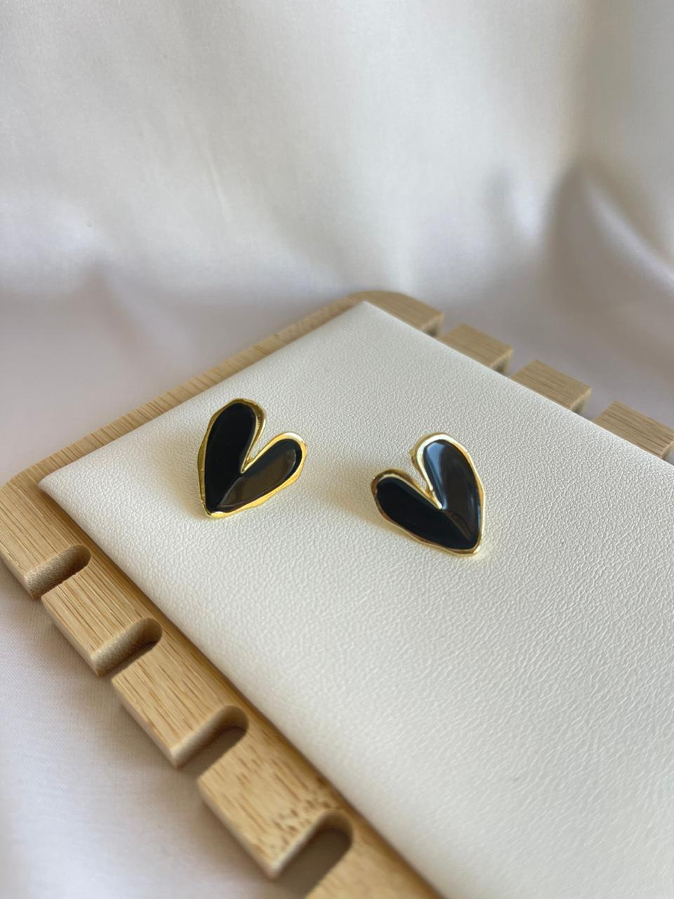 Black Heart Earrings