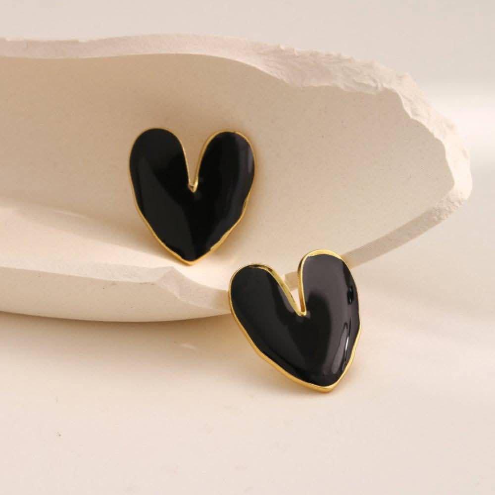Black Heart Earrings